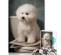 Teenager Jigsaw Poodle on The Toilet 1000 Piece Jigsaw Puzzles for Teenagers Gifts,Toy Intellectual Game Artists Collection, Fine Art 50x75cm