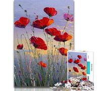 Teenager Jigsaw Poppy Flower Oil Painting 1000 Piece Jigsaw Puzzles for Teenagers Gifts,Toy Intellectual Game Artists Collection, Fine Art 50x75cm