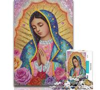 Teenager Jigsaw Portrait of Mary The Mother 1000 Pieces Jigsaw Puzzles for Adults And Teens,Toys Educational Games Stress Relieving Great Gifts And Toys 26x38cm