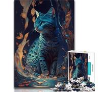 Teenager Jigsaw Pretty Bengal Cat 1000 Piece Jigsaw Puzzles for Adults & Teens,Learning Educational Toys Family Games Enhance Love between Couples (50x75cm)