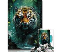 Teenager Jigsaw Psychedelic Animal Tiger 1000 Pieces Jigsaw Puzzle for Adults& Teens,Decompressing Intellectual Educational Toy Birthday Present, Gifts 26x38cm