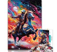Teenager Jigsaw Psychedelic Colored Horses Jigsaw Puzzle 1000 Pieces for Adults,Family Game Stress Reliever Difficult Challenge Great Gifts And Toys 26x38cm