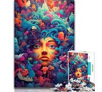Teenager Jigsaw Psychedelic Colourful Women Jigsaws 1000 Pieces for Adults,Educational Games Home Decoration Artists Collection, Fine Art 50x75cm