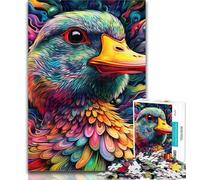 Teenager Jigsaw Psychedelic Duck 1000 Piece Jigsaw Puzzle for Adults And Teenagers,Family Game Stress Reliever Difficult Challenge Secret Santa Gifts 26x38cm
