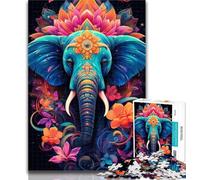 Teenager Jigsaw Psychedelic Elephant Adult Jigsaws 1000 Pieces Difficult,Learning Educational Toys Family Games Birthday Present, Gifts 26x38cm