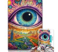 Teenager Jigsaw Psychedelic Eyes Adult Jigsaws 1000 Pieces Difficult,Vibrant And Unique Design Relaxing & Challenging Puzzle Experience 26x38cm