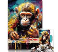 Teenager Jigsaw Psychedelic Monkey 1000 Piece Jigsaw Puzzle for Adults Teens,is Ideal As A Gift for The Whole Family Suitable for And 14 50x75cm