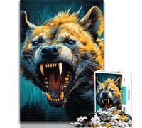 Teenager Jigsaw Psychedelic The Hyena 1000 Piece Jigsaw Puzzles for Teenagers Gifts,Relax Games Is Ideal As A Gift for The Whole Family 50x75cm