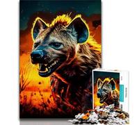 Teenager Jigsaw Psychedelic The Hyena Jigsaw Puzzle 1000 Pieces for Adults,Family Game Stress Reliever Difficult Challenge Great Gifts And Toys (38x26cm)