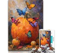 Teenager Jigsaw Pumpkins And Butterflies 1000 Piece Jigsaw Puzzles for Adults,Family Game Birthday Gifts.Challenge High Difficulty 50x75cm