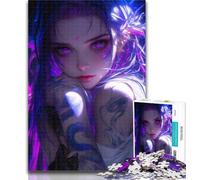 Teenager Jigsaw Purple Anime Girl 1000 Piece Jigsaw Puzzle for Adults Teens,is Ideal As A Gift for The Whole Family Suitable for And 14 26x38cm