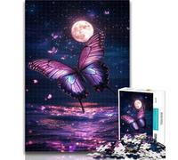 Teenager Jigsaw Purple Butterfly 1000 Pieces Jigsaw Puzzles for Adults And Teens,Toys Educational Games Stress Relieving Great Gifts And Toys 26x38cm