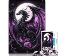 Teenager Jigsaw Purple Dragon 1000 Piece Jigsaw Puzzle for Adults And Teenagers,Family Game Stress Reliever Difficult Challenge Secret Santa Gifts 26x38cm