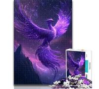 Teenager Jigsaw Purple Phoenix 1000 Piece Jigsaw Puzzles for Adults,Wall Decoration Unique Birthday And Xmas Gifts Suitable for And 14 50x75cm
