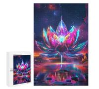 Teenager Jigsaw Puzzles 1000 PCS Galactic Lotus Reflections Jigsaw for Teenagers Hand Speed Race Difficult And Challenge Challenging Family Fun Game 1000 PCS