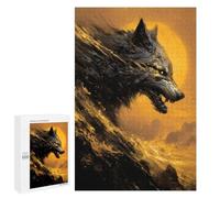 Teenager Jigsaw Puzzles 1000 PCS Golden Wolf Roar Adult Jigsaw Puzzles Staycation Kill Time Parent-child Interaction Toy Intellectual Game 1000 PCS