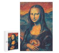 Teenager Jigsaw Puzzles 1000 PCS Mona Lisa with Snake Art Print Adult Jigsaw Puzzles Staycation Kill Time Parent-child Interaction Toy Intellectual Game 1000 PCS