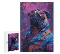 Teenager Jigsaw Puzzles 1000 PCS Steampunk Pug Art Print-1 Adult Jigsaw Puzzles Staycation Kill Time Parent-child Interaction Toy Intellectual Game 1000 PCS