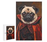 Teenager Jigsaw Puzzles 1000 PCS Vampire Pug Art Print Adult Jigsaw Puzzles Staycation Kill Time Parent-child Interaction Toy Intellectual Game 1000 PCS