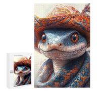 Teenager Jigsaw Puzzles 1000 PCS Western Snake Hat Art Adult Jigsaw Puzzles Staycation Kill Time Parent-child Interaction Toy Intellectual Game 1000 PCS