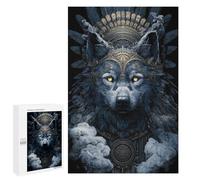 Teenager Jigsaw Puzzles 1000 PCS Wolf Warrior Crown Art Print Adult Jigsaw Puzzles Staycation Kill Time Parent-child Interaction Toy Intellectual Game 1000 PCS
