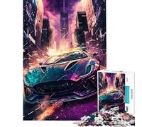 Teenager Jigsaw Puzzles 1000 Pieces A Technicolor Dream Car Jigsaw Puzzle Hands-on Game Analysis And Logic Gifts for Friends And Family (Size 38x26cm)