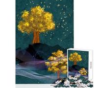 Teenager Jigsaw Puzzles 1000 Pieces Abstract Gold Trees Nature Educational Games Analysis And Logic DIY Toys Christmas Birthday Gifts (38X26CM)