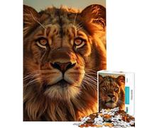 Teenager Jigsaw Puzzles 1000 Pieces African Lion Help The Brain Exercise Home Art Decor Relax Games Suitable for People Aged 14 And Above (38x52cm)