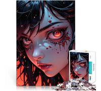 teenager Jigsaw Puzzles 1000 Pieces Anime Girl with Blood Tears Familienspaß Wunschliste mit dem Weihnachtsmann75x50cm