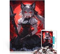 teenager Jigsaw Puzzles 1000 Pieces Anime Girl with Red Eyes Mustermontage Lustige Aktivitäten für zu Hause, Geburtstagsgeschenk, Reisegeschenk,52x38cm