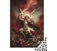 Teenager Jigsaw Puzzles 1000 Pieces Archangel Michael Heavenly Warrior Puzzles for Adults Fun Games Difficult Challenge Birthday Present, Gifts, 52x38cm/1000pcs