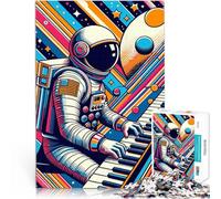 teenager Jigsaw Puzzles 1000 Pieces Astronaut Playing Piano Hands-on-Spiel Jedes Stück ist einzigartig Anspruchsvolles Familienspiel52x38cm