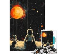 Teenager Jigsaw Puzzles 1000 Pieces Astronauts on A Distant Planet Help The Brain Exercise Home Art Decor Relax Games Suitable for People Aged 14 And Above (38x26cm)