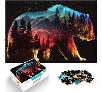 teenager Jigsaw Puzzles 1000 Pieces bear double exposure Brain intelligence challenge addictive toys Birthday Present, Gifts, Wall Art 50x70cm