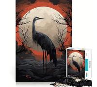 Teenager Jigsaw Puzzles 1000 Pieces Black Stork Fantasy Exact Edge Art, Focus Fun Game, Calm Fun Time, Christmas Calm Gift (38x52cm)