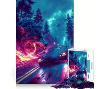 Teenager Jigsaw Puzzles 1000 Pieces Black Super Car Wolf Exact Edge Art, Focus Fun Game, Calm Fun Time, Christmas Calm Gift (50x75cm)