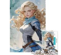 Teenager Jigsaw Puzzles 1000 Pieces Blonde Warrior Woman Help The Brain Exercise Home Art Decor Relax Games Suitable for People Aged 14 And Above (38x26cm)