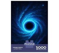Teenager Jigsaw Puzzles 1000 Pieces Blue Black Hole in Space Teenager Puzzles Relaxing Games Presents for Women Gifts for Friends And Family 52x38cm/1000pcs