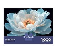 Teenager Jigsaw Puzzles 1000 Pieces Blue Peony Flower Wall Art Print-2 Puzzle for Adults Toy Wall Decor Hand Speed Race Educational Challenge 70x50cm/1000pcs