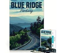 Teenager Jigsaw Puzzles 1000 Pieces Blue Ridge Parkway Exact Edge Art, Focus Fun Game, Calm Fun Time, Christmas Calm Gift (50x75cm)