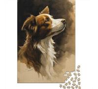Teenager Jigsaw Puzzles 1000 Pieces Border Collie Art Print Puzzle for Adults Relaxing Games Birthday Present Gifts for Friends And Family 70x50cm/1000pcs