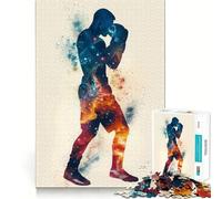 Teenager Jigsaw Puzzles 1000 Pieces Boxing Galaxy Silhouette Exact Edge Art, Focus Fun Game, Calm Fun Time, Christmas Calm Gift (50x75cm)