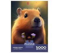 Teenager Jigsaw Puzzles 1000 Pieces Capybara Flower Jigsaw for Adults Relax Games Perfect Decoration Great Gift for Gaming 38x26cm/1000pcs