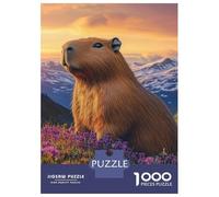 Teenager Jigsaw Puzzles 1000 Pieces Capybara in Bloom Jigsaw for Adults Relax Games Perfect Decoration Great Gift for Gaming 52x38cm/1000pcs