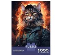 Teenager Jigsaw Puzzles 1000 Pieces Cat Fisherman Portrait Jigsaw for Adults Relax Games Perfect Decoration Great Gift for Gaming 52x38cm/1000pcs
