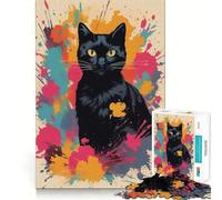 Teenager Jigsaw Puzzles 1000 Pieces Cat Flawless Edge Fun Thinking Fun Game Cozy Fun Time Xmas Art Display (38x26cm)