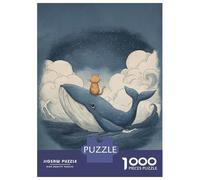 Teenager Jigsaw Puzzles 1000 Pieces Cat Riding A Whale Jigsaw Puzzle Toy Wall Decor Improve Memory Gifts for Friends And Family 70x50cm/1000pcs