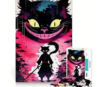 Teenager Jigsaw Puzzles 1000 Pieces Cat Samurai Japan Flawless Edge Fun Thinking Fun Game Cozy Fun Time Xmas Art Display (50x75cm)