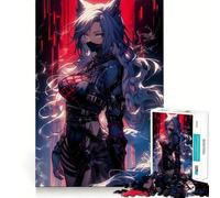 Teenager Jigsaw Puzzles 1000 Pieces Catgirl Ninja Flawless Edge Fun Thinking Fun Game Cozy Fun Time Xmas Art Display (50x75cm)