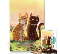 Teenager Jigsaw Puzzles 1000 Pieces Cats in The Garden Flawless Edge Fun Thinking Fun Game Cozy Fun Time Xmas Art Display (50x75cm)